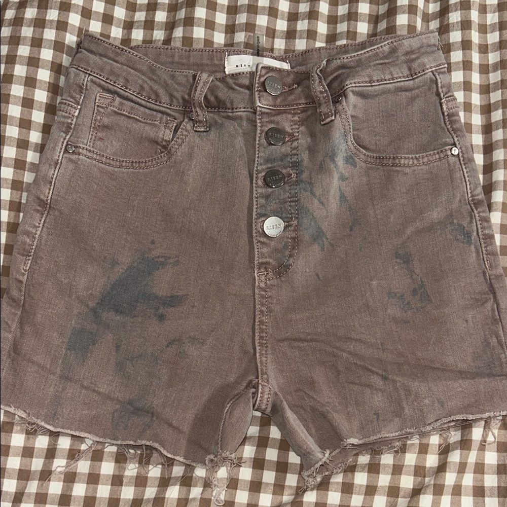 RISEN Distressed Button-Fly‎ Shorts